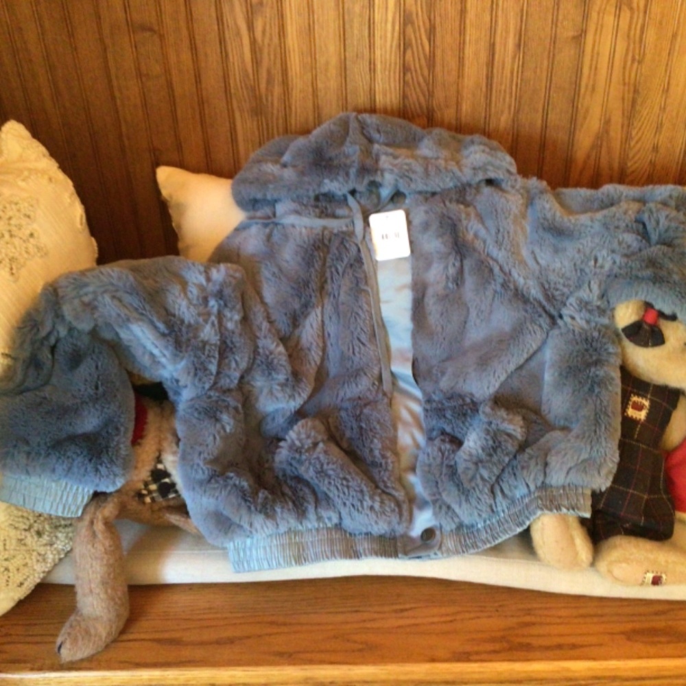 2xHP💝Free People Blue Sherpa Hoodie xs - Picture 5 of 6